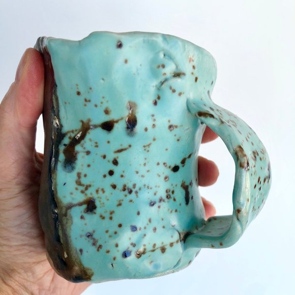 Handmade Ceramic Mug with Abstract Pattern - Picture 2 of 12